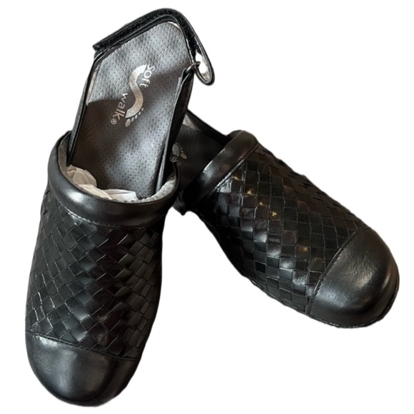 SoftWalk Shoes - SoftWalk Salina Woven Slingback Black Loafer Clogs Black Women’s Size 8